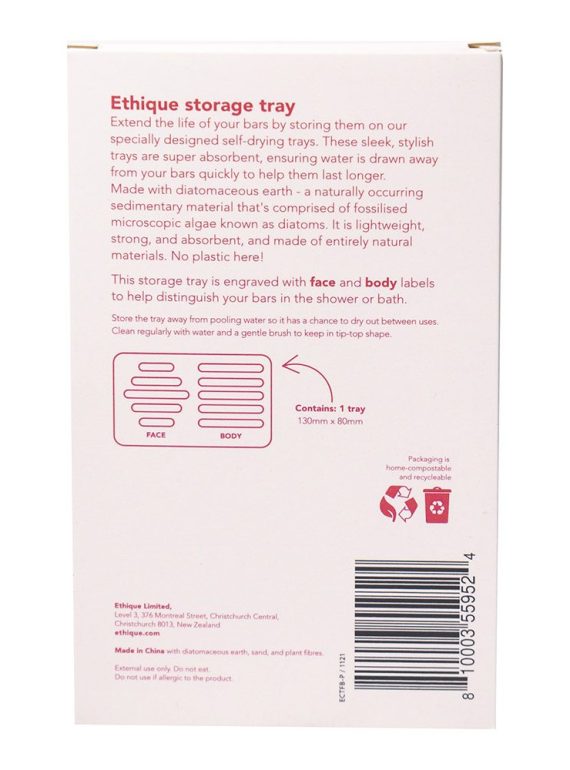 Ethique Storage Tray for Shampoo and Conditioner Bars, Pink